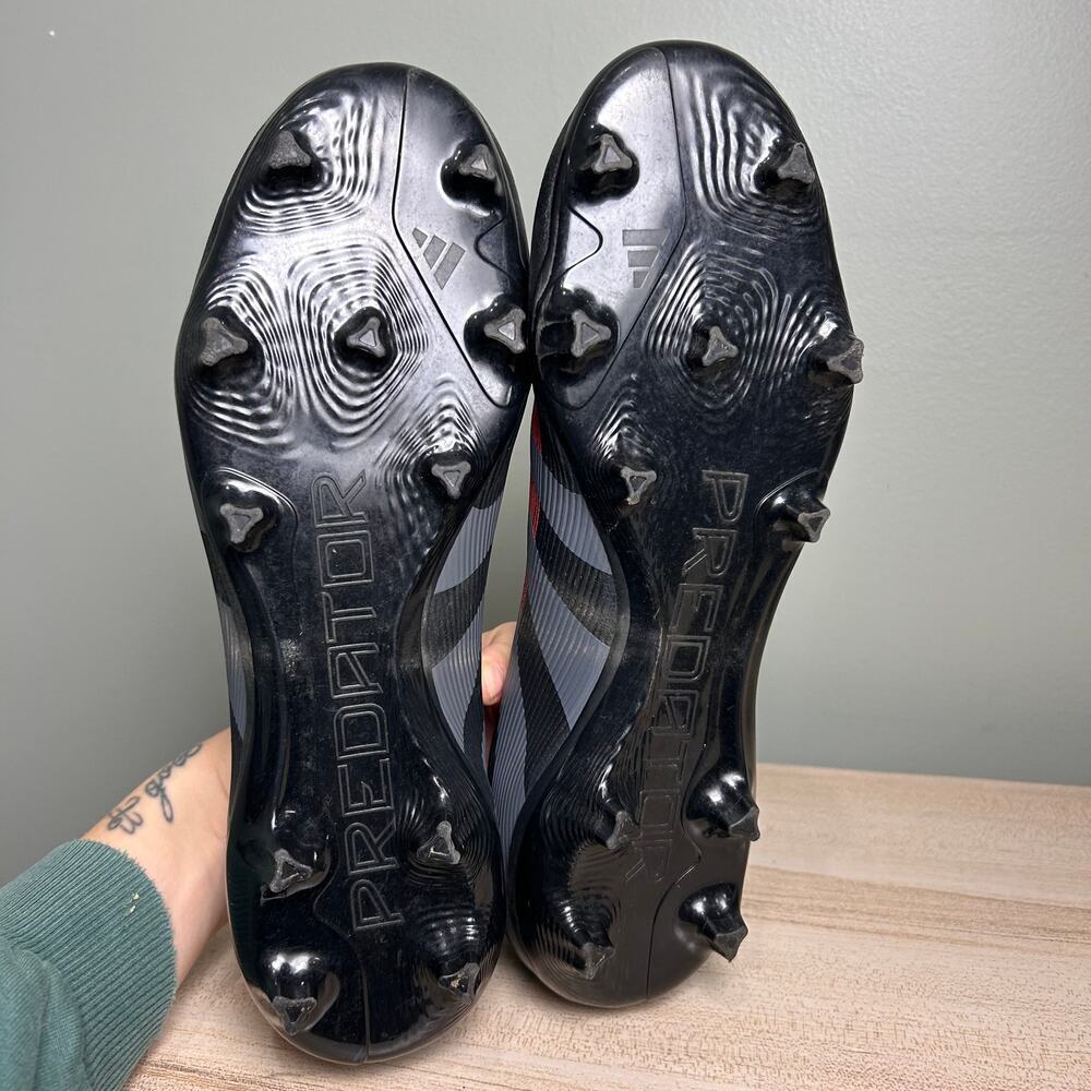 Adidas Predator FG Soccer Shoes Black Red Men’s Size 10 Firm Ground Football - Picture 5 of 8